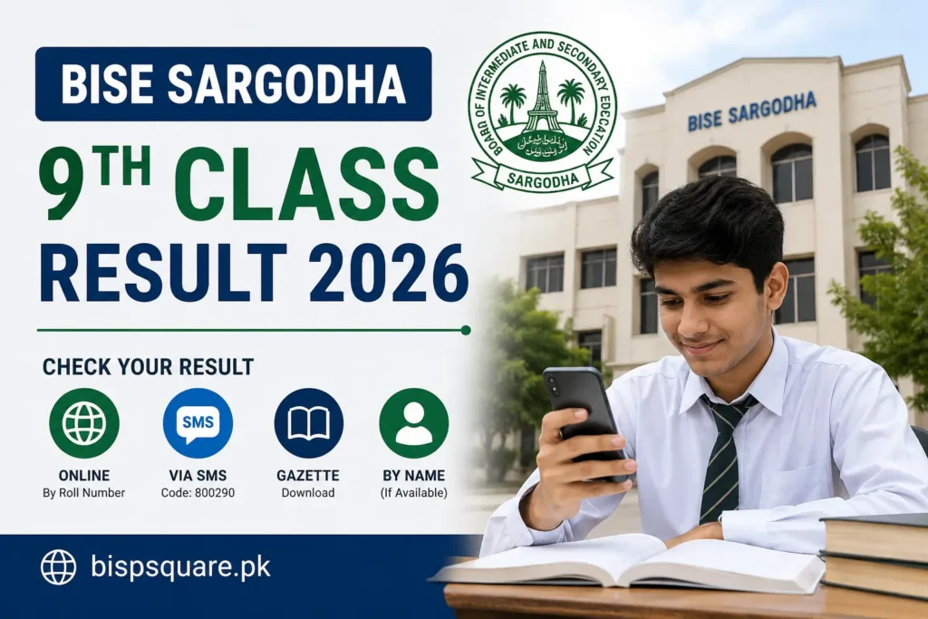 BISE Sargodha 9th Class Result 2026