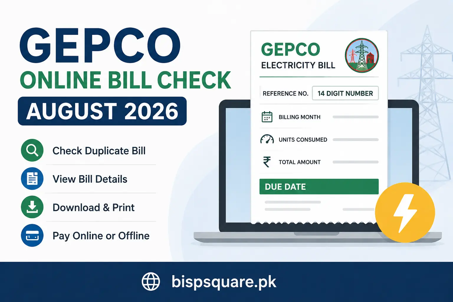 GEPCO Duplicate Bill Online Check